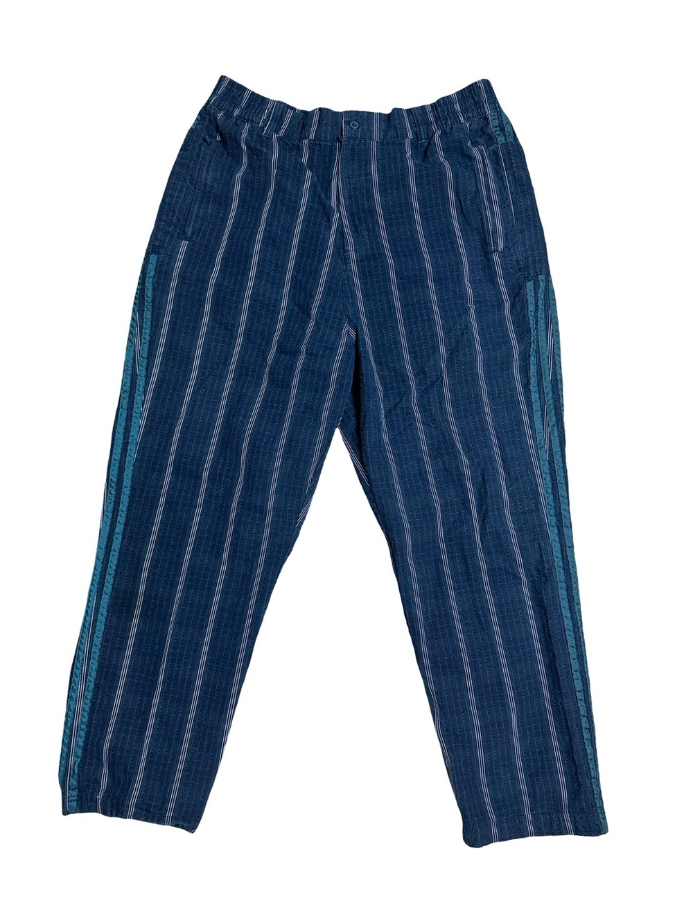 Adidas Blue Pinstripe Seersucker Track Pants Size XL